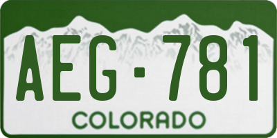 CO license plate AEG781