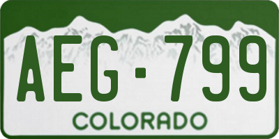 CO license plate AEG799