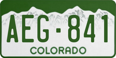 CO license plate AEG841