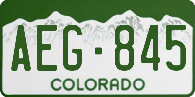 CO license plate AEG845