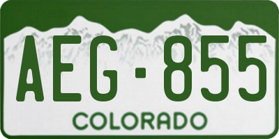 CO license plate AEG855
