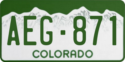 CO license plate AEG871