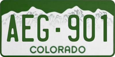 CO license plate AEG901