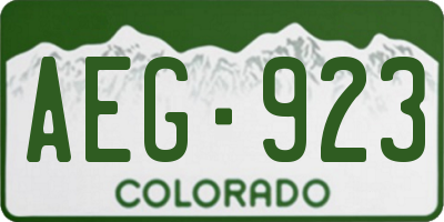 CO license plate AEG923