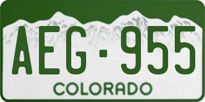 CO license plate AEG955