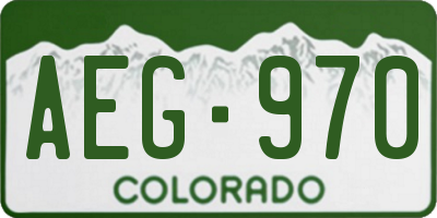 CO license plate AEG970