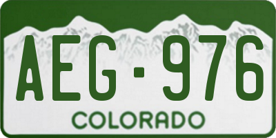 CO license plate AEG976