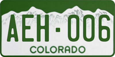 CO license plate AEH006
