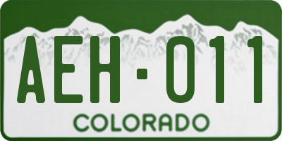CO license plate AEH011