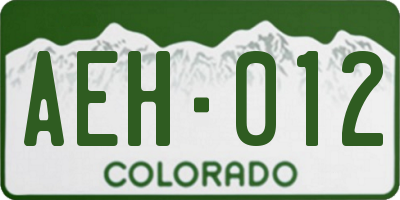 CO license plate AEH012