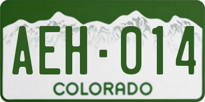 CO license plate AEH014