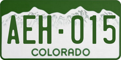 CO license plate AEH015