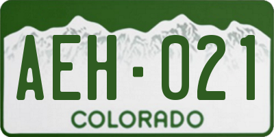 CO license plate AEH021