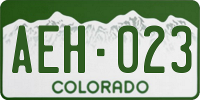 CO license plate AEH023