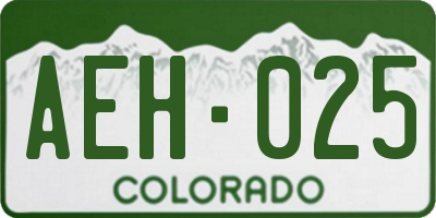 CO license plate AEH025