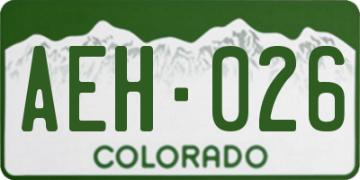 CO license plate AEH026