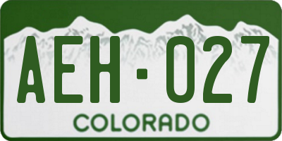 CO license plate AEH027