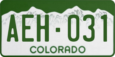 CO license plate AEH031