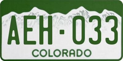 CO license plate AEH033