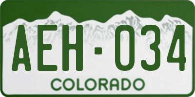 CO license plate AEH034