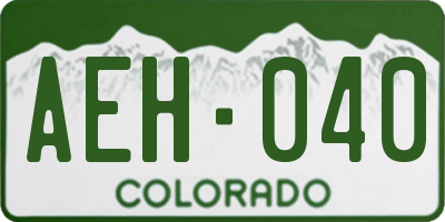 CO license plate AEH040