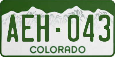 CO license plate AEH043