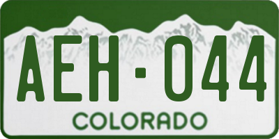CO license plate AEH044