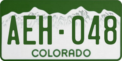 CO license plate AEH048