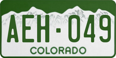 CO license plate AEH049
