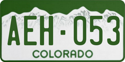 CO license plate AEH053