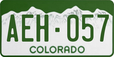 CO license plate AEH057