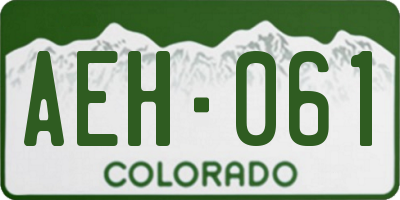 CO license plate AEH061