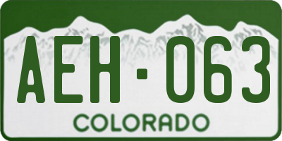 CO license plate AEH063