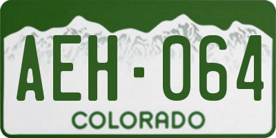 CO license plate AEH064