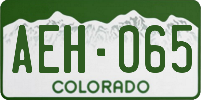 CO license plate AEH065