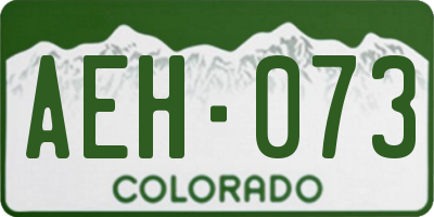 CO license plate AEH073