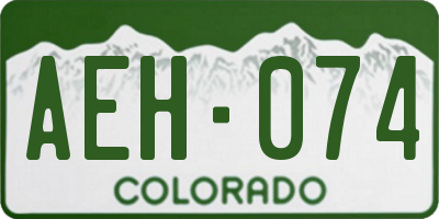 CO license plate AEH074