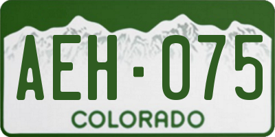 CO license plate AEH075