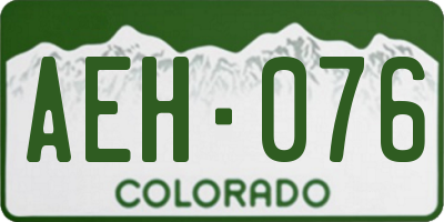 CO license plate AEH076
