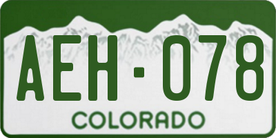 CO license plate AEH078