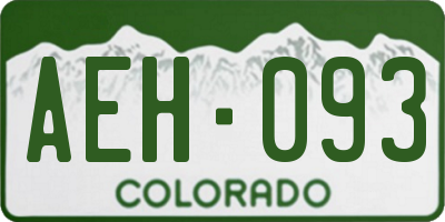CO license plate AEH093