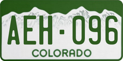 CO license plate AEH096