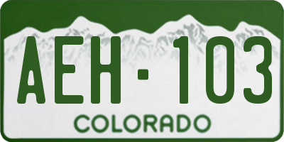 CO license plate AEH103