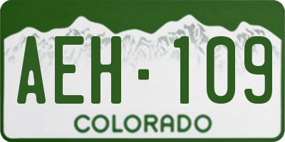 CO license plate AEH109