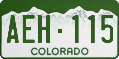 CO license plate AEH115