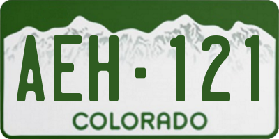 CO license plate AEH121