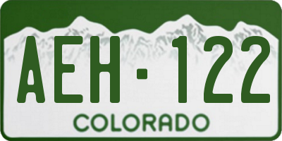 CO license plate AEH122