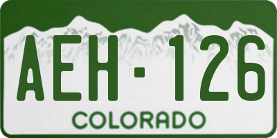 CO license plate AEH126