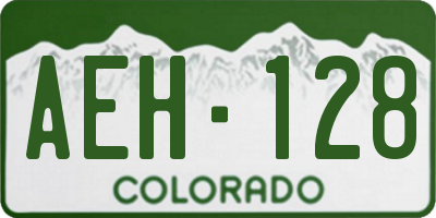 CO license plate AEH128