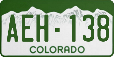 CO license plate AEH138